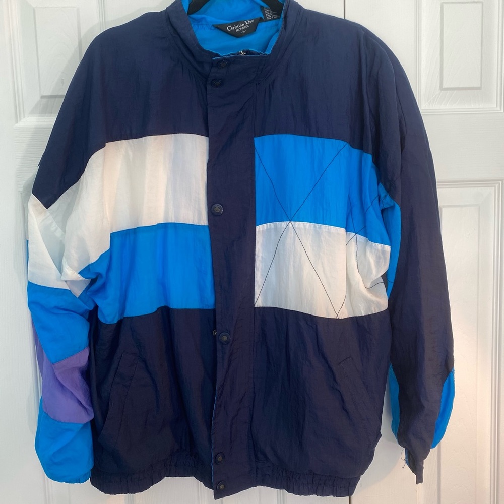 Christian Dior Monsieur color blocked lightweight windbreaker jacket